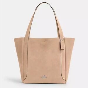 Coach Beige Suede Hadley Tote Bag